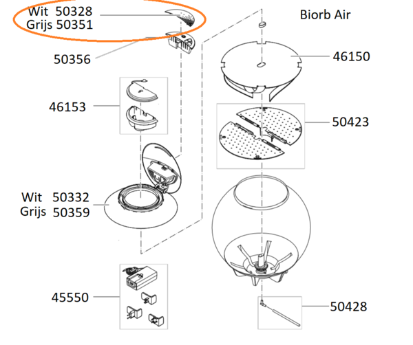 biOrb AIR filterdeksel grijs (50351)